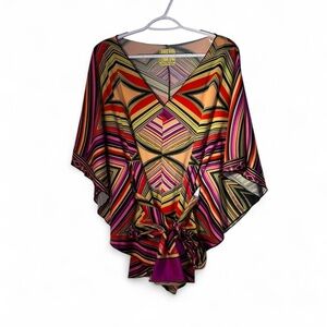 Frou frou Vibrant Geometric Wrap Jumpsuit Romper - Multi